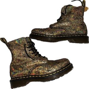 Dr. Martens Glittery Gold and Black Boots